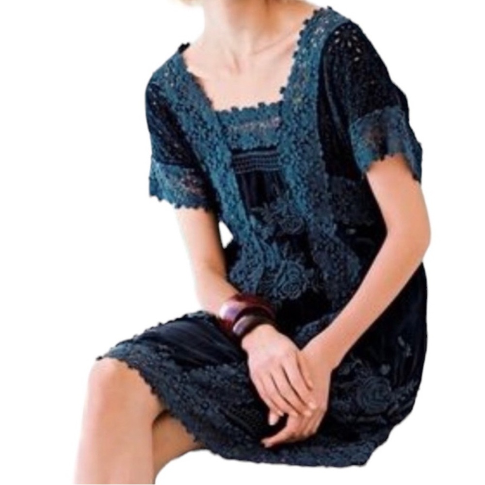 Johnny Was Navy Lace  Dress 1X